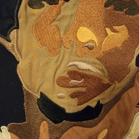 VINTAGE JULIUS ERVING APPLIQUED PIECE OF ART T-SHIRT WITH EMBROIDERED SIGNATURE - Picture 2 of 6